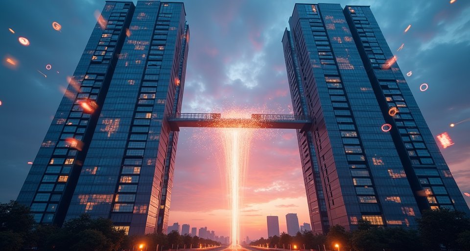 電競硬體設備與呈現股市競價資訊的財經數據圖表。