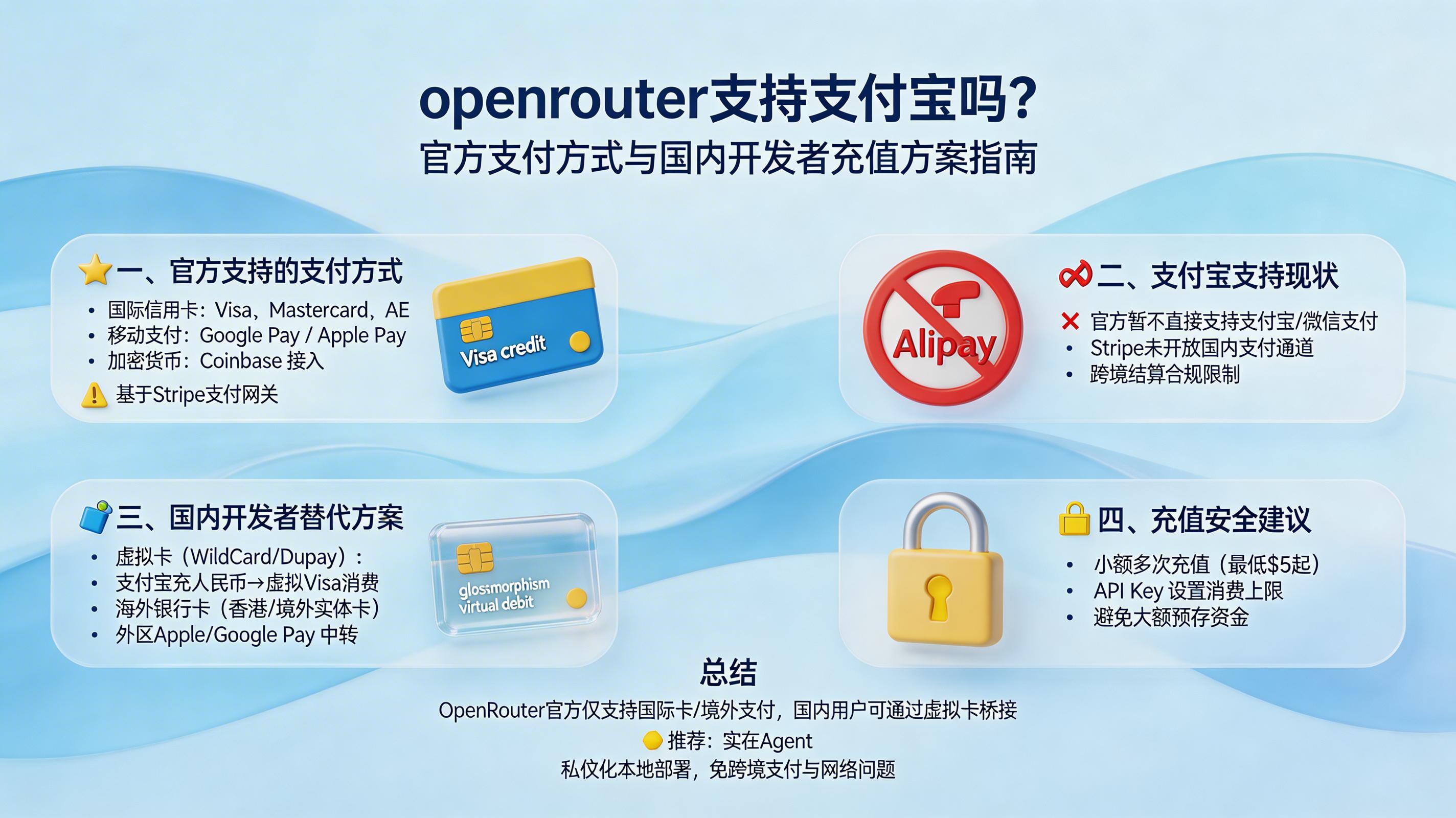 openrouter支持支付宝吗?官方支付方式与国内开发者充值方案指南_图1