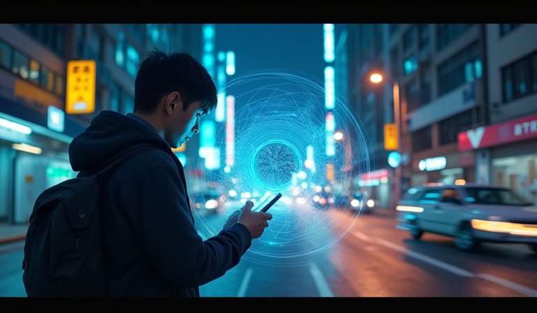 警員在街頭盤查並逮捕一名利用定位功能追蹤到的竊嫌。