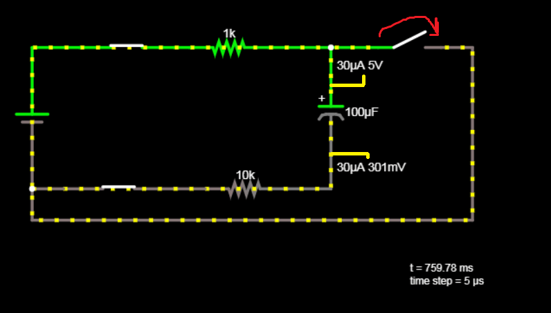 Negative Voltage In Capacitor When Side Is Connected To