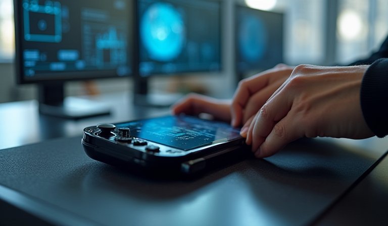 加布紐維爾在實驗室中專注研究精密的硬體與電子電路。