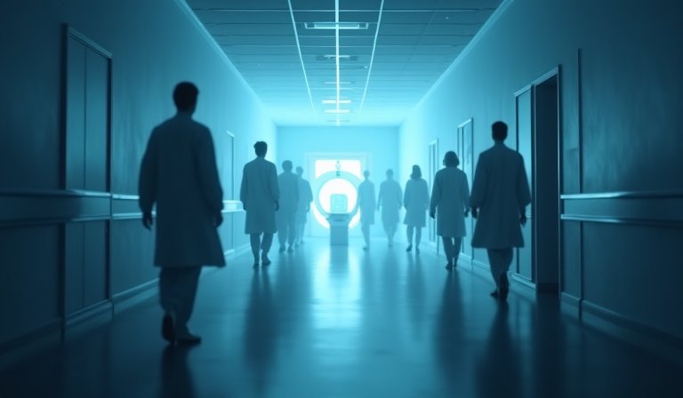 民眾在醫學中心候診區排隊，等候LDCT肺癌篩檢。