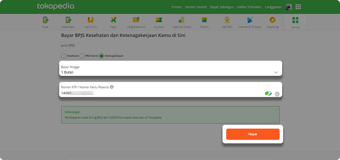 Masukkan kode 88888 + 11 digit terakhir nomor . Prosedur Pembayaran Bpjs Di Tokopedia Tokopedia Care