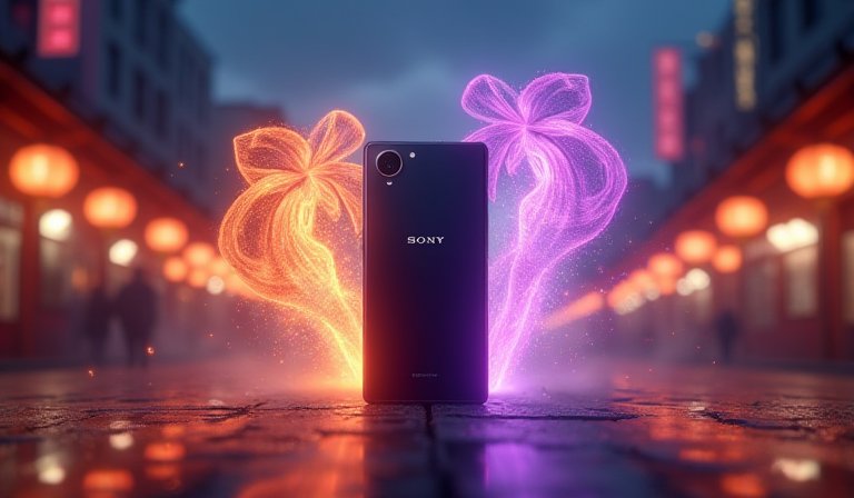 使用者手持 Xperia 1 VIII 拍照，展示螢幕高亮度與細膩色彩。