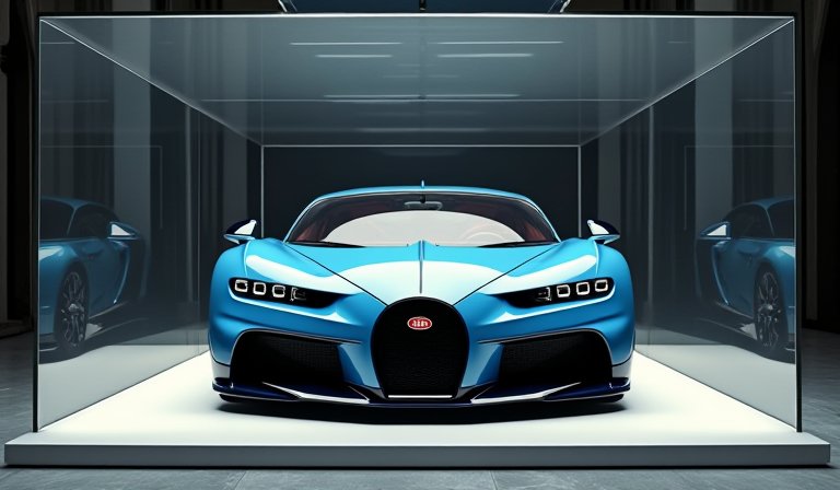 上海法拍的限量布加迪威龍超跑停放在室內待拍