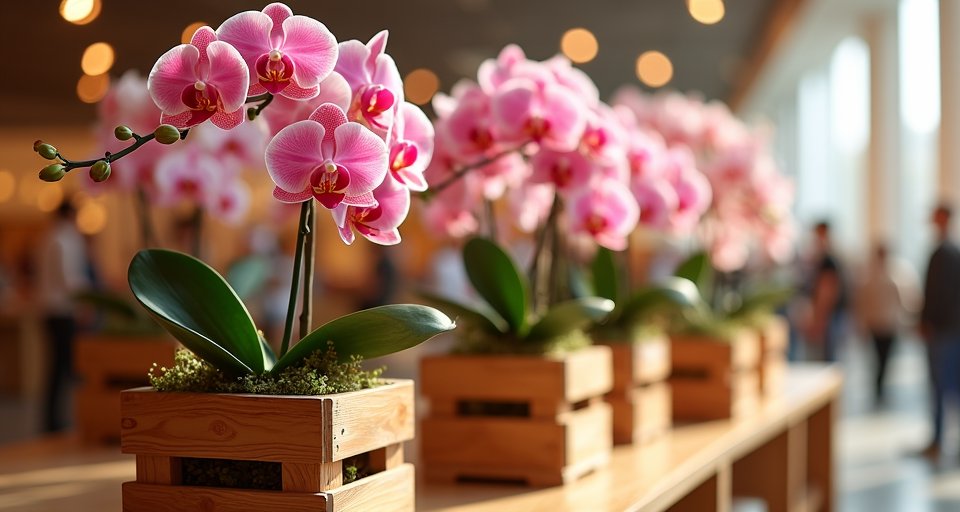 專業彩繪師現場在民眾手臂，勾勒優雅的蘭花花卉圖案