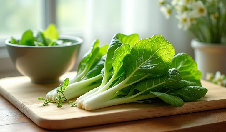 新鮮翠綠的高麗菜與菠菜，展現春分護胃養腸的健康食材。