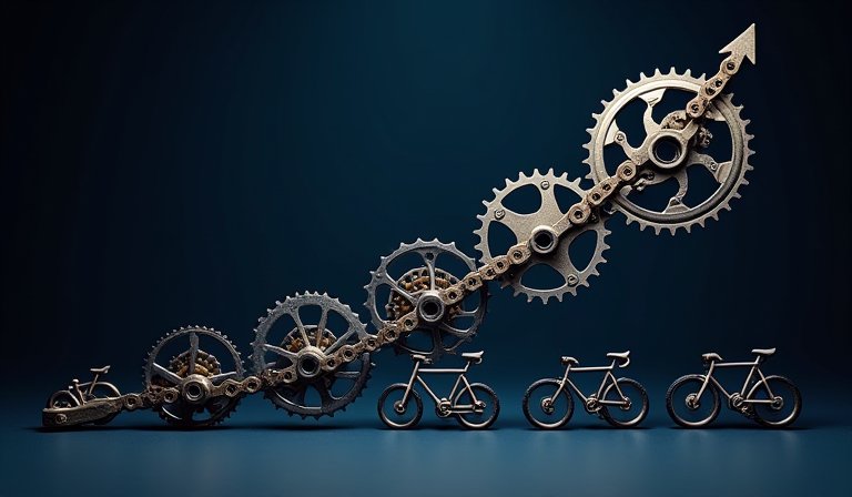 現代化生產線正產出大量精密的高階自行車鏈條