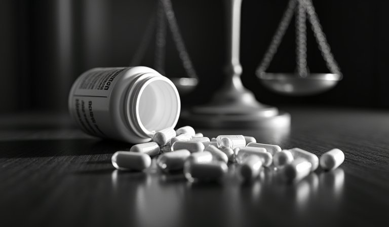 歇業辦公室門口堆放大量未拆封保健食品，現場空無一人。