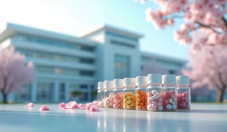 醫用聽診器與散落的彩色膠囊藥錠，呈現健保藥品意象。
