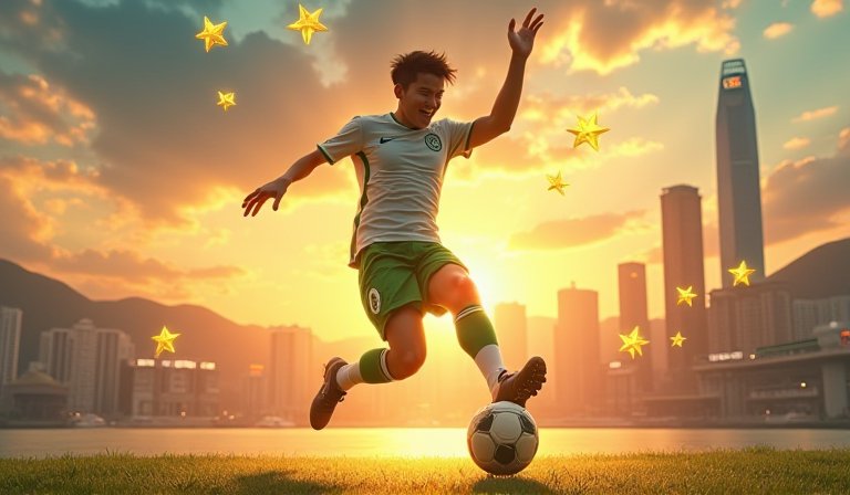 拔萃男書院球員在場上高舉獎盃，歡慶學界足球三連冠。