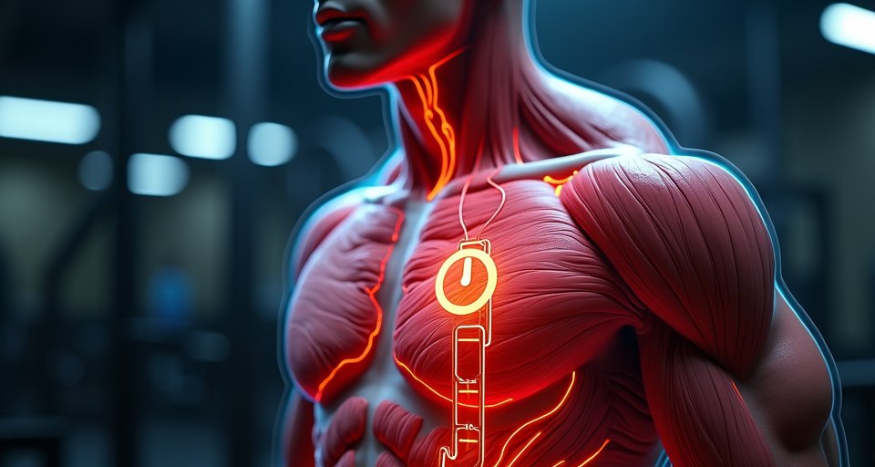 健身者於室內專注舉起重型啞鈴，展現手臂發力線條。