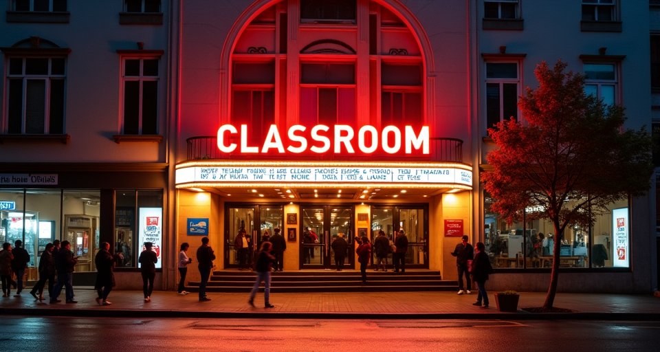 東南亞戲院改建展演空間，展現現代舞台燈光與影音設備。