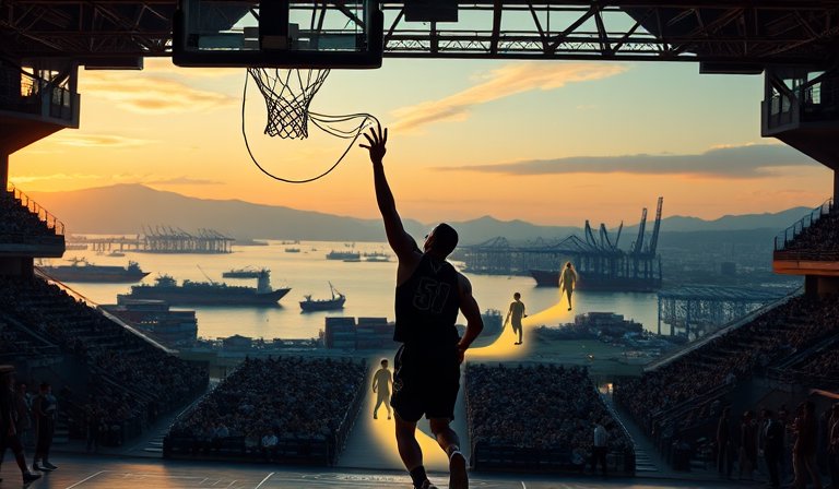 黑鳶籃球隊員指導基隆青少年運球，落實基層籃球三級銜接體系。