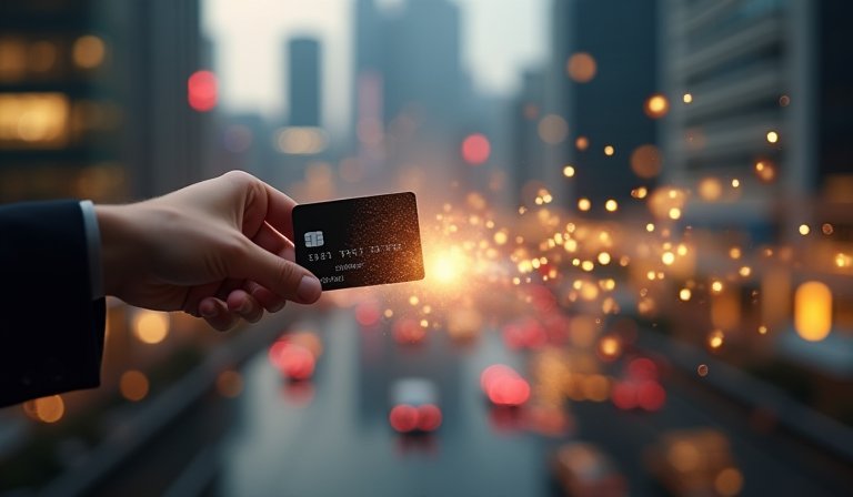 商務人士查看花旗信用卡與智安投結合的投資分析介面