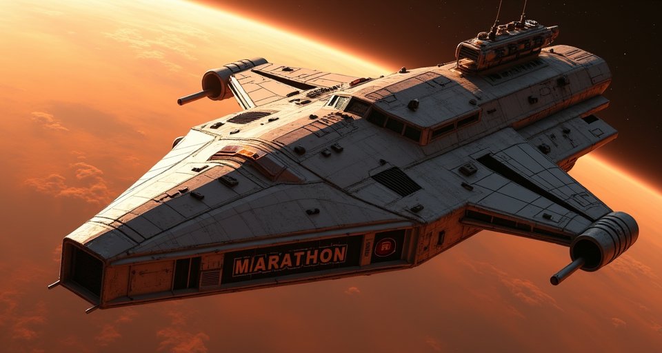 身著發光裝甲的戰士在天倉五異星廢墟中探索前進