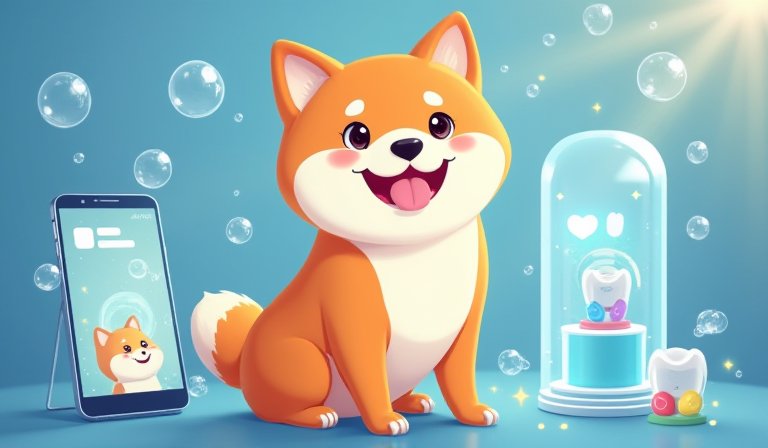 柴語錄聯名柴犬招財燈箱與倍力益生菌潔牙片組合展示