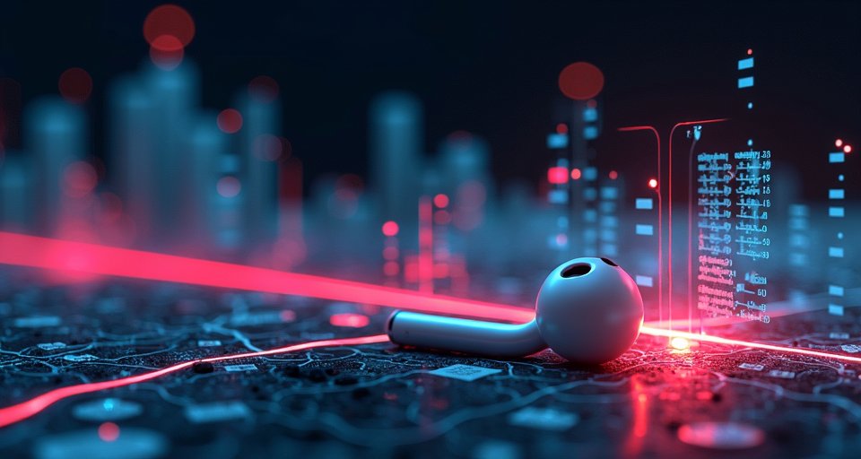 民眾使用手機尋找功能，正在地圖上精確定位遺失的耳機。