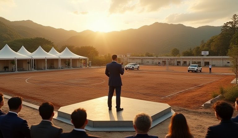 運動部長李洋出席湖口樂活運動館動土儀式並持鏟奠基。