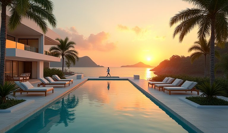 加勒比海豪華別墅，擁有私人泳池與濱海高爾夫球場。