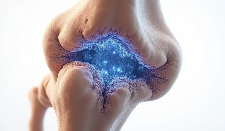 高血糖導致骨骼微結構受損，呈現骨質脆化與韌性下降。