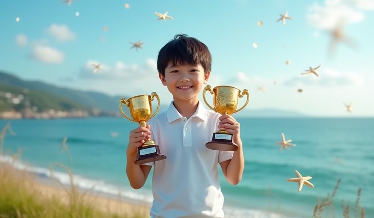 花蓮海星國小楊喻丞全國小學高爾夫賽雙料二連霸