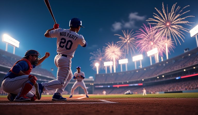 大谷翔平身穿道奇球衣投球，展現六局十K的強悍實力。