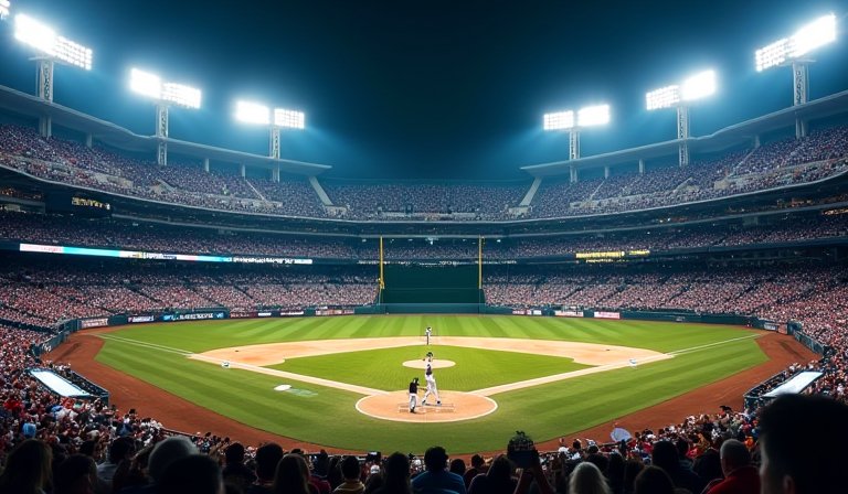 台南亞太棒球村成棒主球場，看台坐滿球迷的壯觀視野。