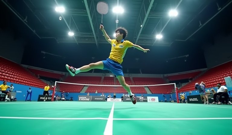 周天成在奧爾良大師賽救球，與年輕新秀展開激烈攻防。