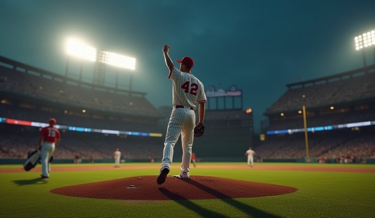 鄧愷威於投手丘專注投球，展現高爾夫訓練後的穩定控球。