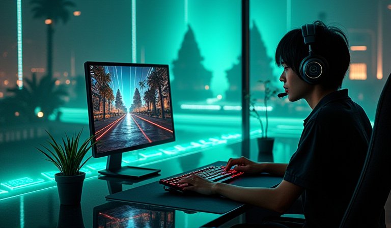 專業人員操作電腦開發東南亞代理手遊與遊戲美術代工