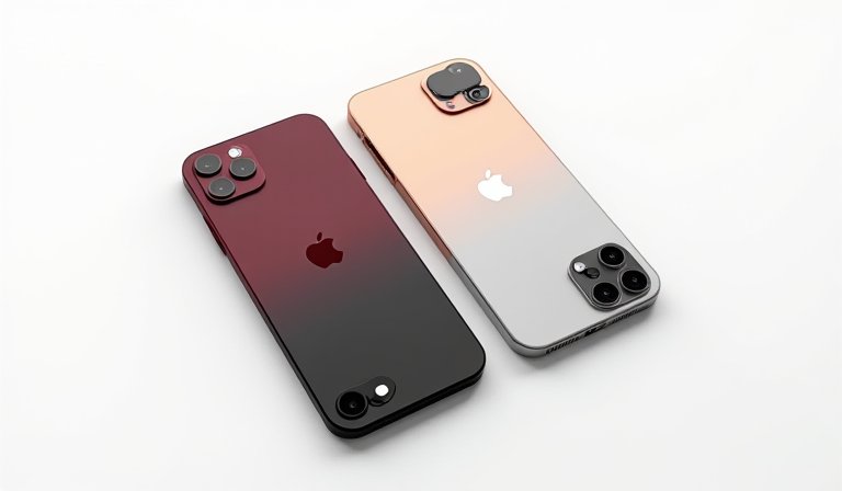 iPhone 18 Pro 深邃酒紅面板，呈現奢華金屬質感。