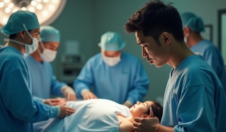 焦凡凡在產後溫柔懷抱新生兒，散發幸福母愛光輝。