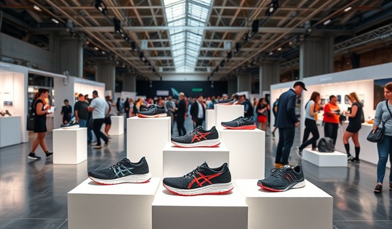 民眾於新北路跑博覽會現場，挑選萬金石馬拉松專業裝備。