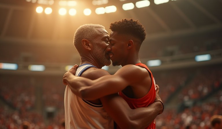 詹姆斯與弗拉格同場競技，呈現NBA跨世代傳奇對決。