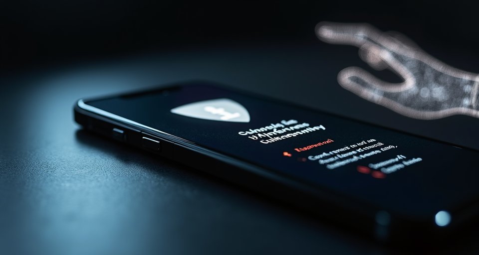 iPhone 螢幕顯示加密貨幣與駭客攻擊代碼