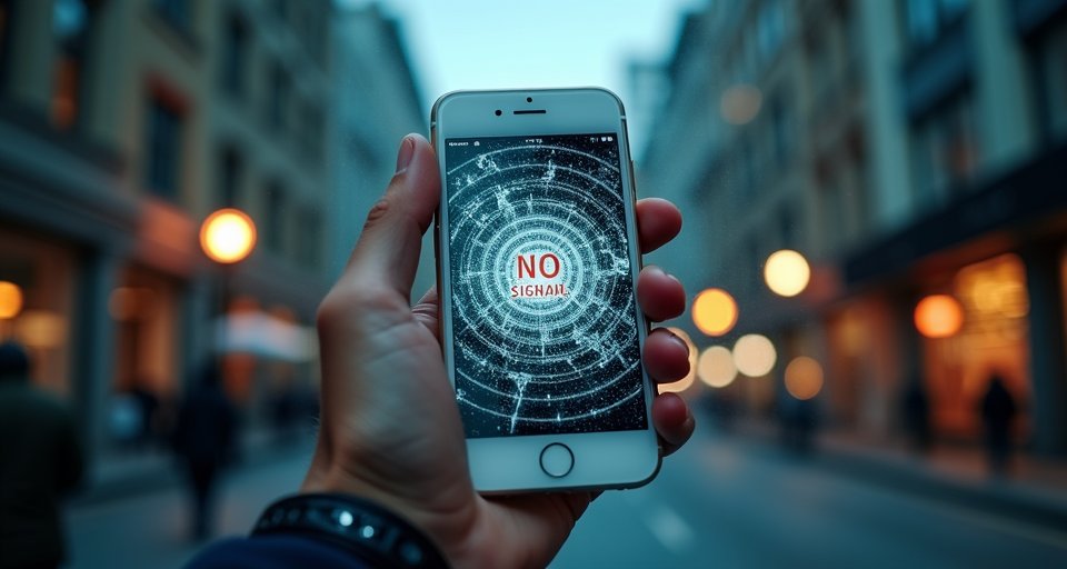 iPhone Air 螢幕顯示無服務與訊號格全空的斷訊狀態