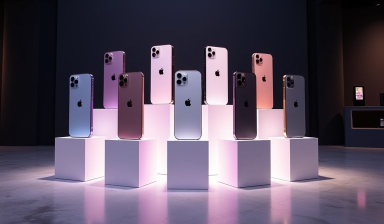 民眾在門市排隊選購深紫色 iPhone 14 Pro