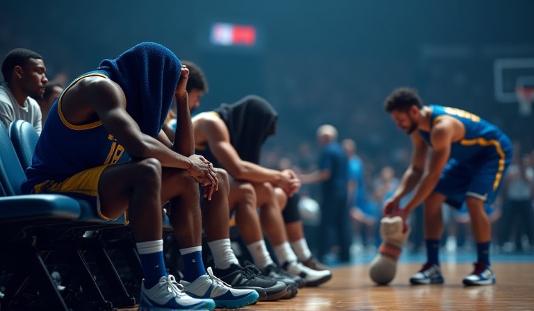 灰狼隊艾德華茲持球突破勇士防線，於禁區飛身扣籃