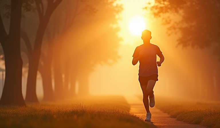 民眾在燈火通明的健身房內操作跑步機，於深夜時段進行有氧運動。