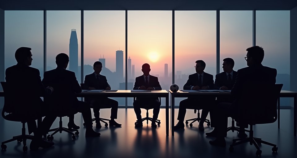 香港足總紀律委員會專家成員正於會議室審議違規案件。