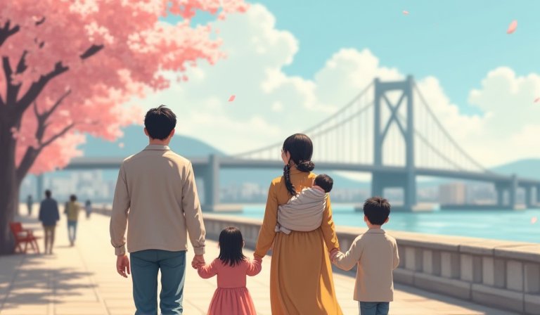 短髮造型的福原愛穿著米色連身裙，溫柔地懷抱著新生兒。