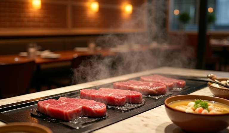 老井燒肉台南府前店寬敞明亮的橘色系裝潢與空間