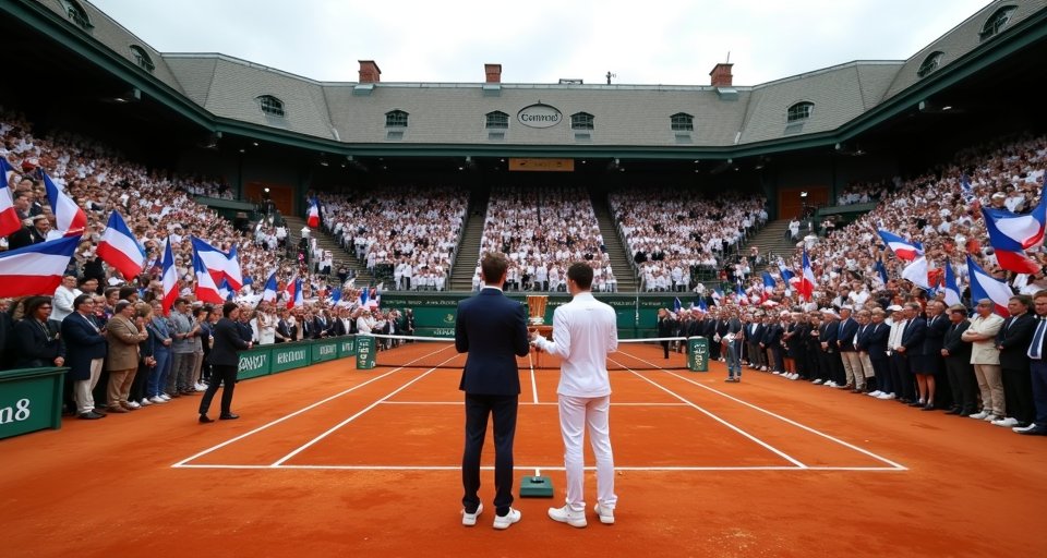 勒布倫兄弟在法網紅土球場展現默契，於網前截擊。