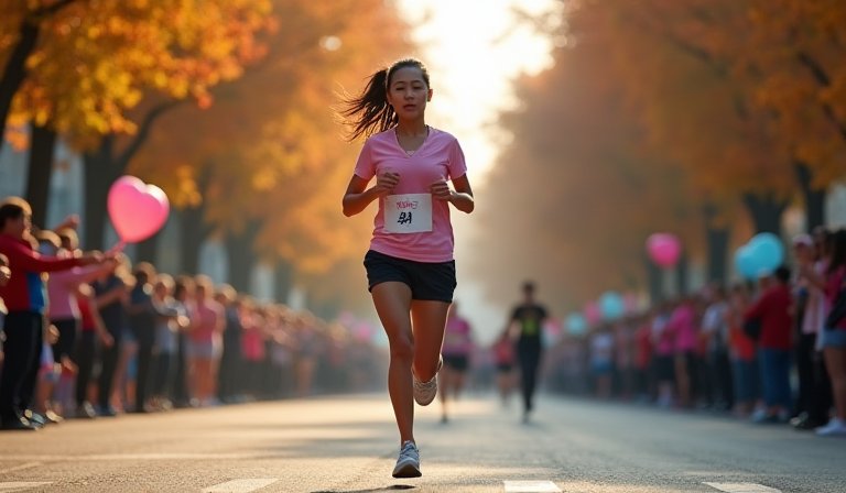 華裔母親在波士頓馬拉松賽道奔馳，為罕病家庭募款