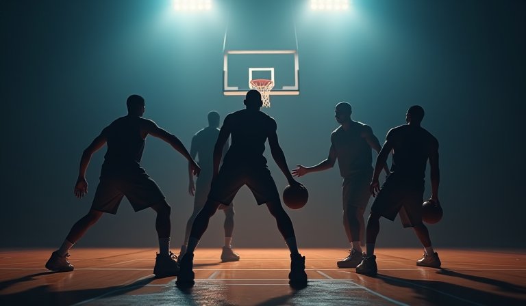 活塞隊奧薩湯普森於場上專注盯防，展現強悍防守實力。