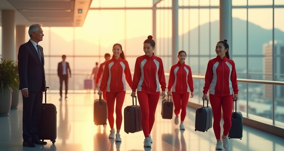 足總主席霍啟山親自迎接平安返港的香港女足球員