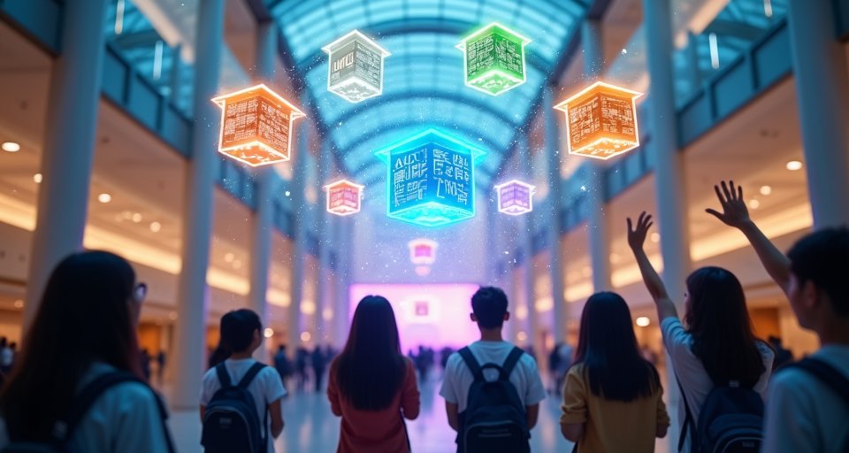 法學院學生在模擬法庭演練，展示法律大數據判決系統。