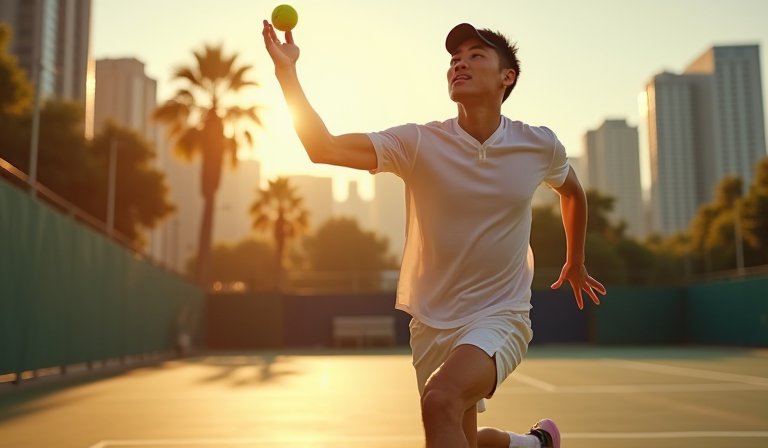 網球選手在運動醫學中心接受物理治療與踝關節訓練。