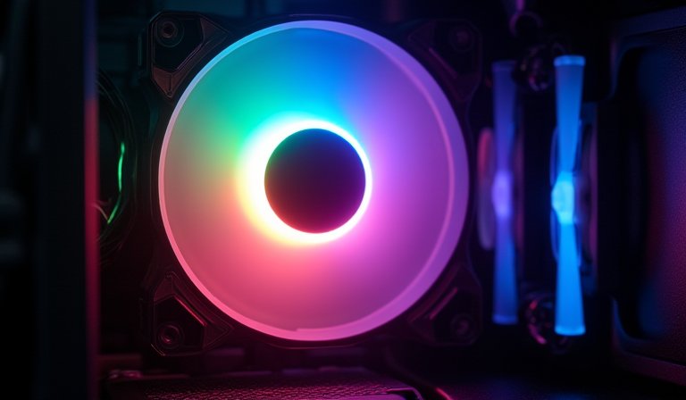 塗抹 MX-7 散熱膏的處理器與 ARGB 炫彩風扇